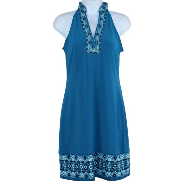 White House Black Market Dresses & Skirts - WHBM Women's blue sheath dress w/embroidery & embellishment detail size XS